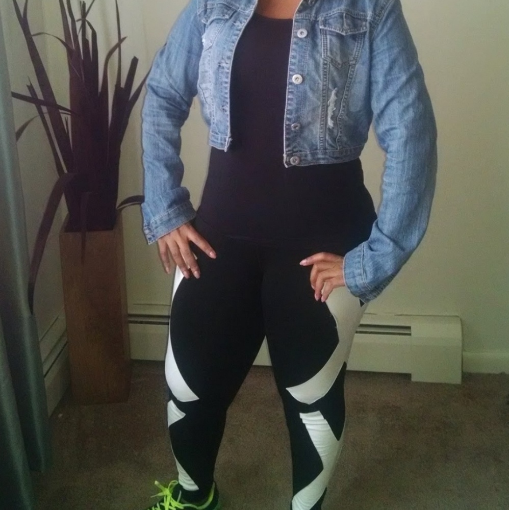 Leather Like X'd out Leggings